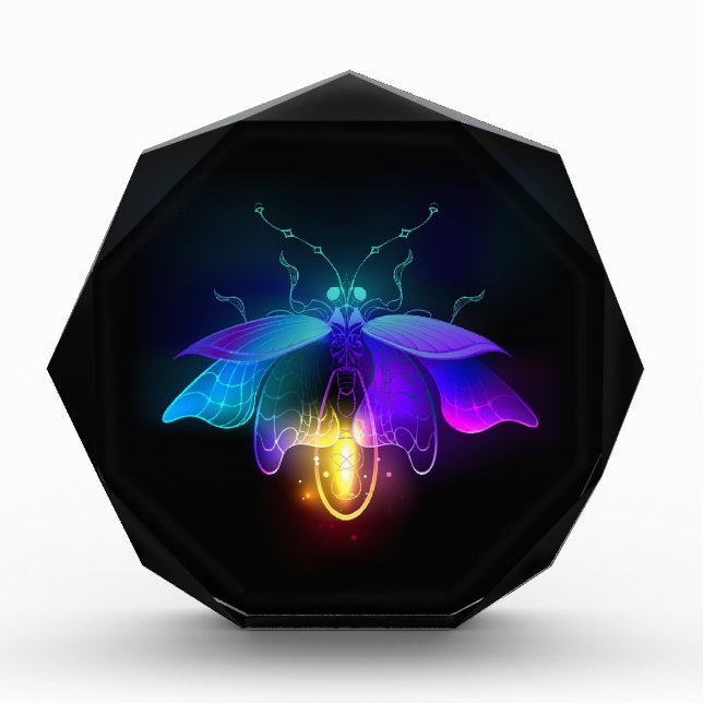 Neon Firefly on black Photo Block (Front)