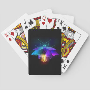 Neon Firefly on black Playing Cards