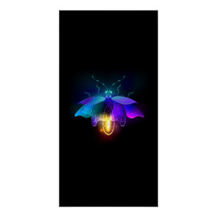 Neon Firefly on black Poster