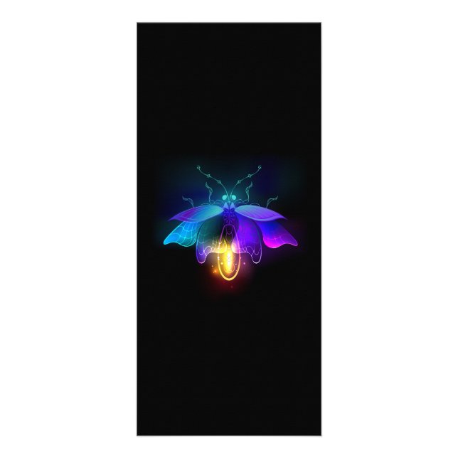 Neon Firefly on black Rack Card (Front)