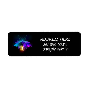 Neon Firefly on black Return Address Label