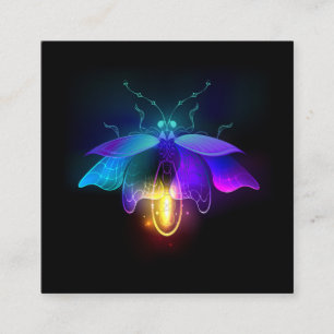 Neon Firefly on black Square Business Card