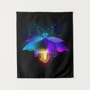Neon Firefly on black Tapestry