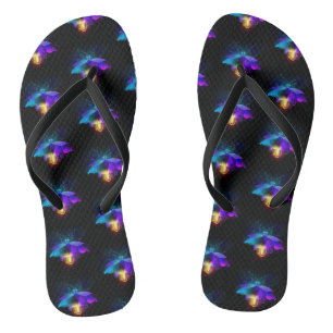 Neon Firefly on black Thongs