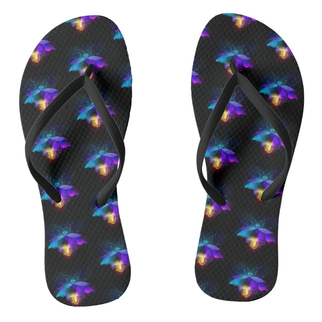 Neon Firefly on black Thongs (Footbed)