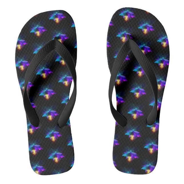 Neon Firefly on black Thongs (Footbed)
