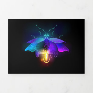 Neon Firefly on black Tri-Fold Programme