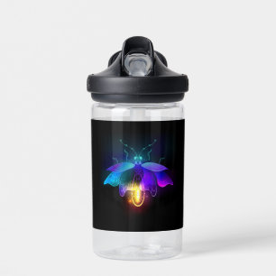Neon Firefly on black Water Bottle