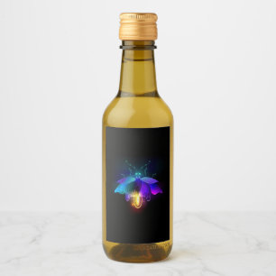 Neon Firefly on black Wine Label
