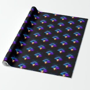 Neon Firefly on black Wrapping Paper