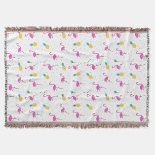 Neon Flamingos 2 2 Throw Blanket