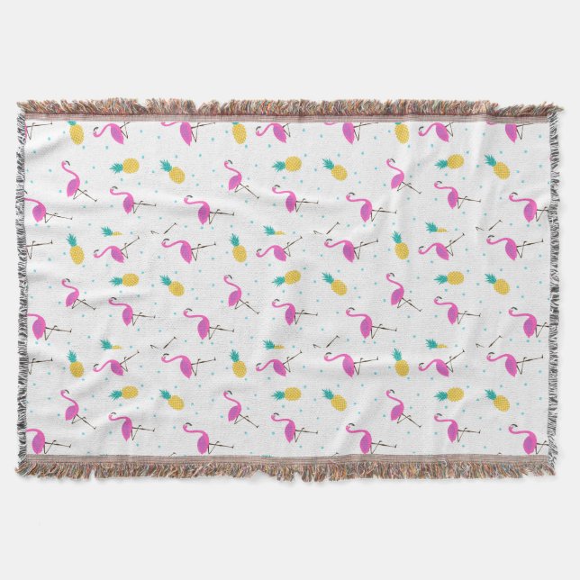 Neon Flamingos 2 2 Throw Blanket (Front)