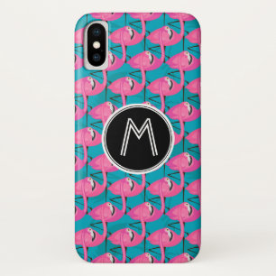 Neon Flamingos   Add Your Initial iPhone X Case