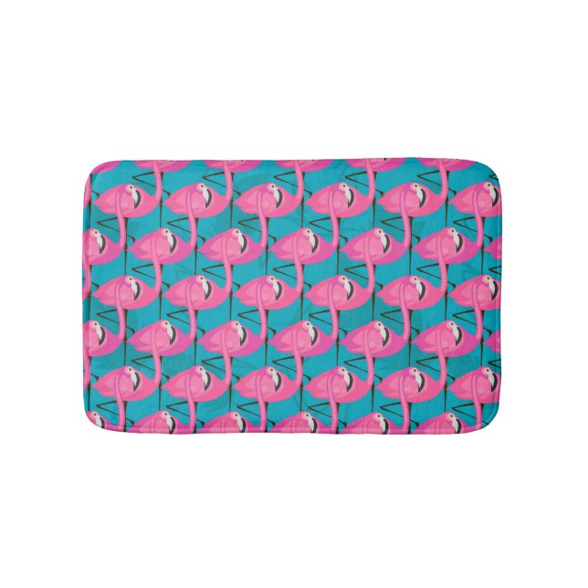 Neon Flamingos Bath Mat (Front)