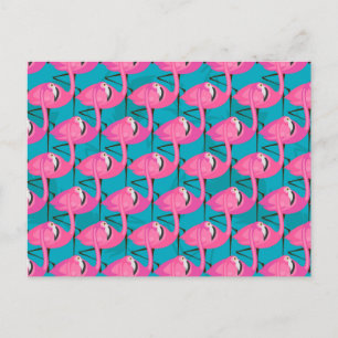 Neon Flamingos Postcard