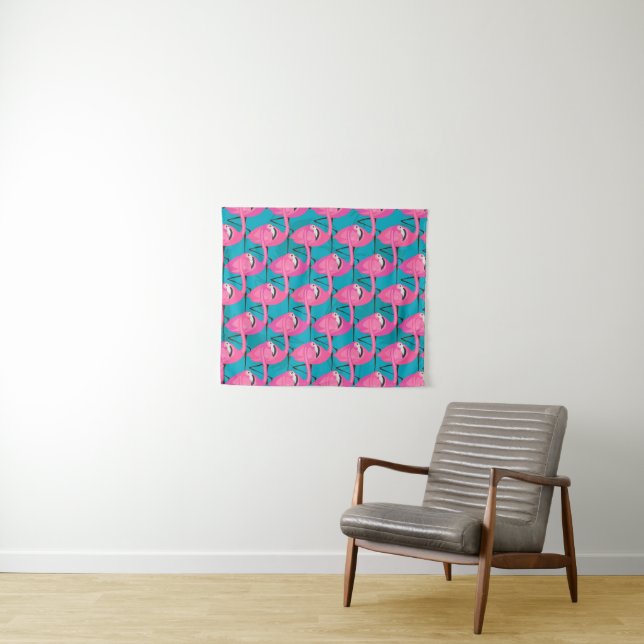 Neon Flamingos Tapestry (In Situ (Horizontal))