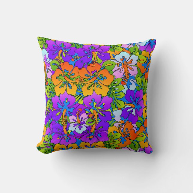 Neon Floral Cushion (Front)