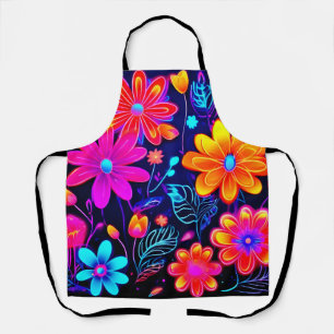 Neon Floral Fantasy Apron