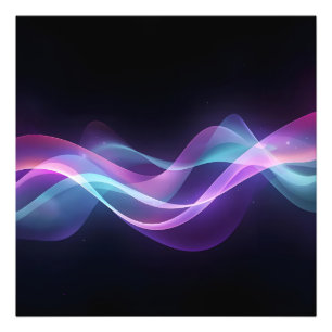 Neon Flow – Futuristic Abstract Wave Art Photo Print