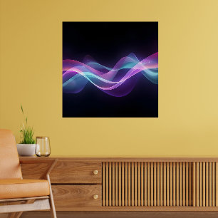 Neon Flow – Futuristic Abstract Wave Art Poster