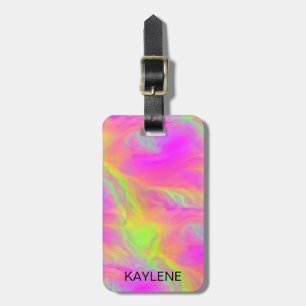 Neon Flow Personalised Luggage Tag