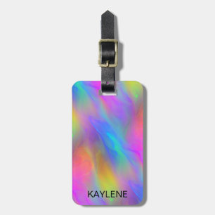 Neon Flow Personalised Luggage Tag