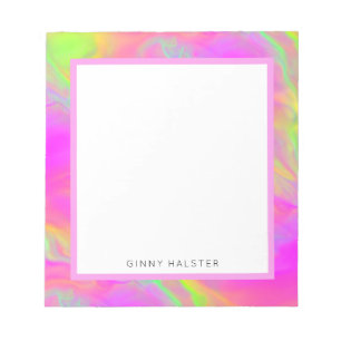 Neon Flow Personalised Notepad 5.5" x 6"