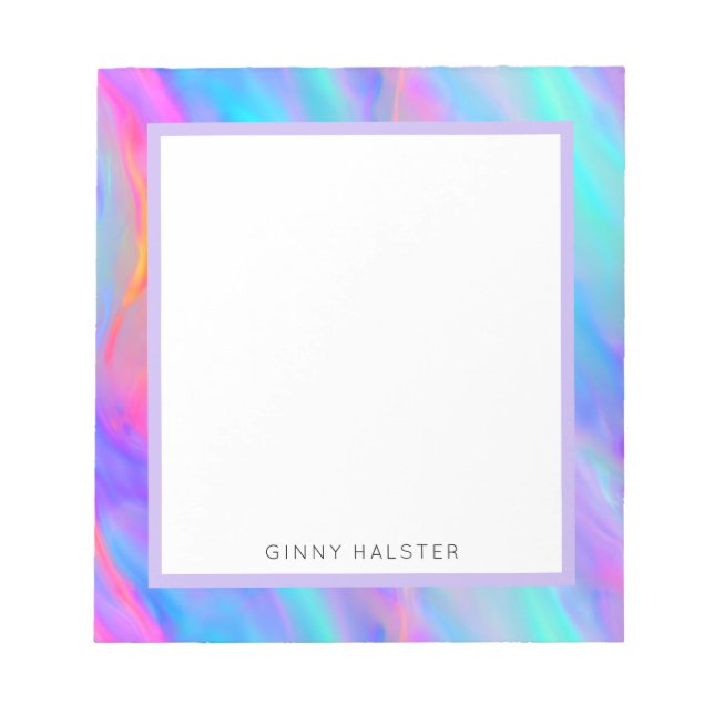 Neon Flow Personalised Notepad 5.5" x 6" (Front)