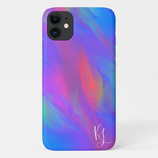 Neon Flow Personalised Phone Case (Back)