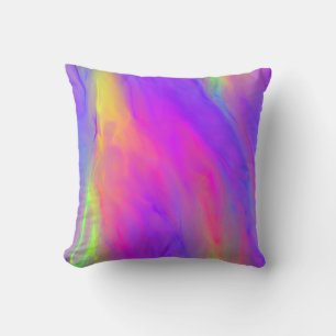 Neon Flow Throw Pillow