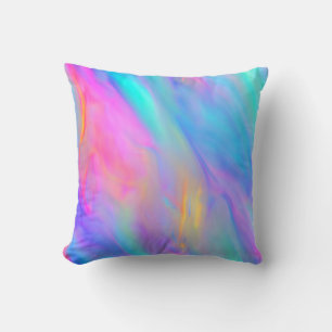 Neon Flow Throw Pillow