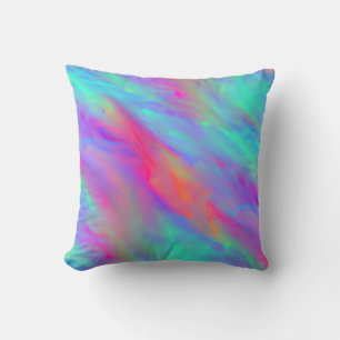 Neon Flow Throw Pillow