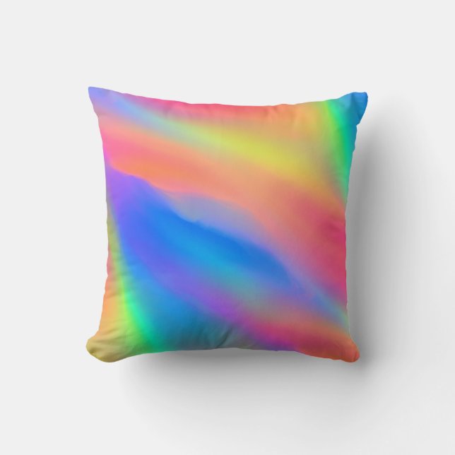 Neon Flow Throw Pillow (Front)