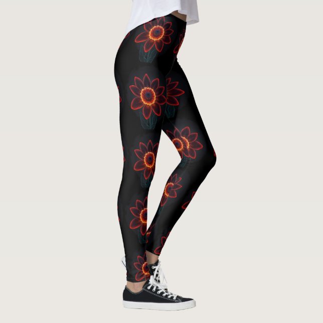 Neon Flower Blossom Leggings (Right)