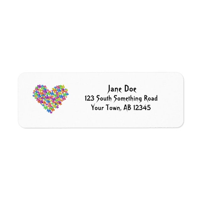 Neon Flower Heart Return Address Label (Front)
