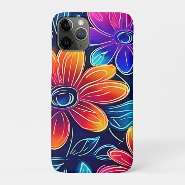 Neon Flowers Bloom Bright Case-Mate iPhone Case (Back)