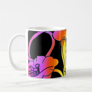 Neon Flowers Coffee Mug