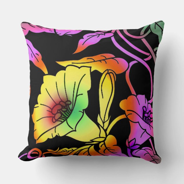 Neon Flowers Cushion (Front)