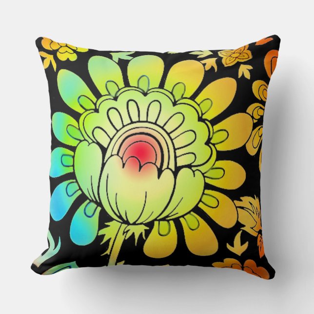Neon Flowers Cushion (Front)