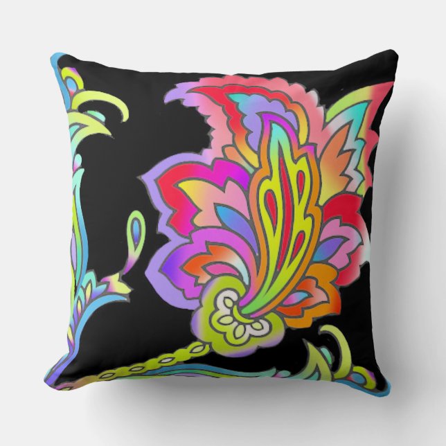 Neon Flowers Cushion (Front)