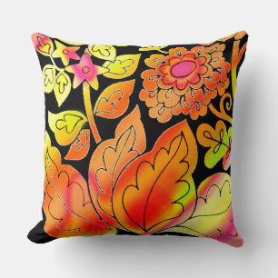 Neon Flowers Cushion