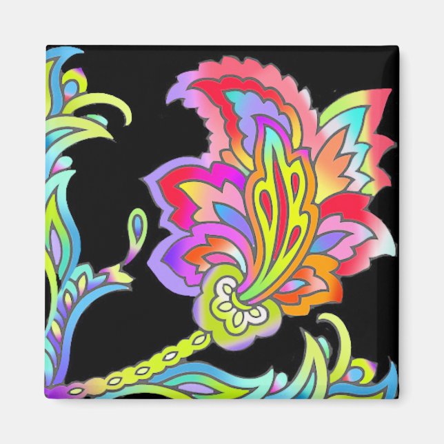Neon Flowers Magnet (Front)