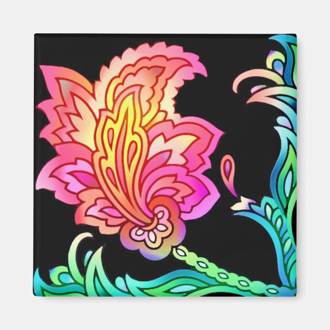 Neon Flowers Magnet (Front)