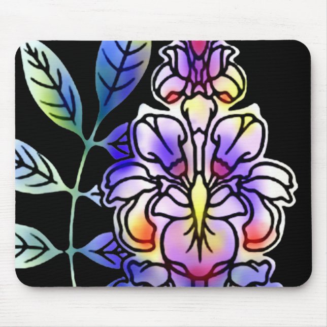 Neon Flowers Mouse Pad (Front)