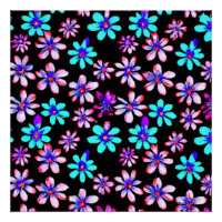 Neon Flowers Patterns Artwork. Buy Now
