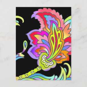 Neon Flowers Postcard