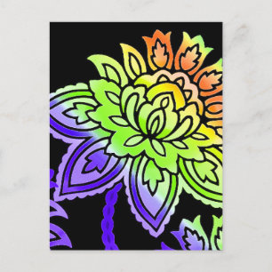 Neon Flowers Postcard