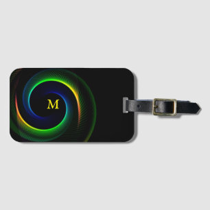 Neon Fluorescent Colour Monogram Luggage Travel Tag