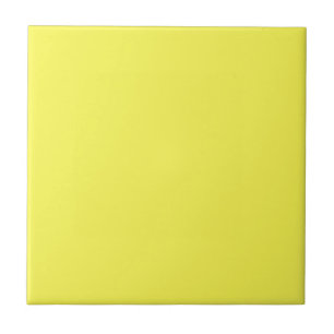 neon Fluorescent yellow lemon bright color Ceramic Tile