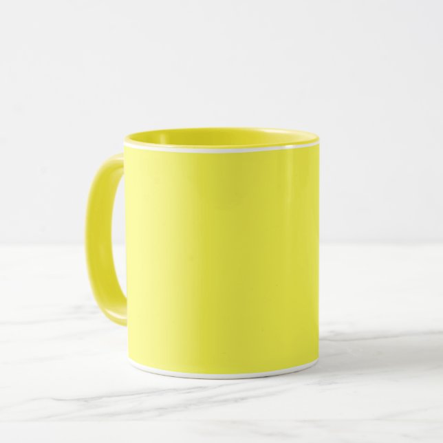 neon Fluorescent yellow lemon bright colour Mug (Front Left)